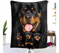 Puurbol Rottweiler Dog Fleece Blanket Super Soft Blankets Throw, 50x60inch/130x150cm
