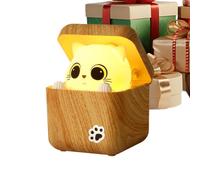 Puwaiio Animal Night Light | Rechargeable Sound Activated Hiding Cat 3 Modes | Decorative Table Lamp | for Bedside Living Room Bedroom Coffee Table Cabinet Nightstand