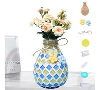 Puwaiio DIYs Mosaic Flower Vase Kit,Handmade Mosaic Vase Kit,Adults Art Crafts Mixed Colors Mosaic Tiles Flower Vase,Mosaic Vase Craft Ornaments,Make Your Own Vase