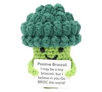 Puwaiio Emotional Support Crochet Doll - Funny Positive Broccoli,Cute Knitted Positive Fruit With Positive Card,Emotional Support Plant,Knitted Emotional Support Encouragement Giftss For Adults Kids