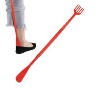 Puwaiio Long Back Scratcher,Back Scratcher Claw Boot Inserts Horns - Boot Inserts Horns, Long Handle for Itchy Backs, Portable Shoe Horn for Putting On Shoes While Standing