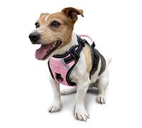 Puwihoe No Pull Dog Harness, Reflective Walking Dog Harness with Easy Control Handle and Front & Back Clips,Adjustable Breathable Soft Padded Dog Vest Harness for Large Medium Small Dogs,Pink,S
