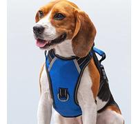Puwihoe No Pull Dog Harness, Reflective Walking Dog Harness with Easy Control Handle and Front & Back Clips,Adjustable Breathable Soft Padded Dog Vest Harness for Beagle Dog,Blue,M