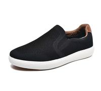 Puxowe Men's Slip On Loafer Mesh Breathable Trainers Comfy Casual Walking Shoes 10.5 UK Black