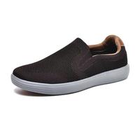 Puxowe Men's Slip On Loafer Mesh Breathable Trainers Comfy Casual Walking Shoes 10.5 UK Brown