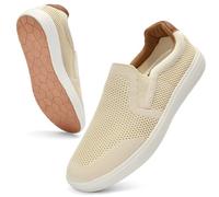 Puxowe Men's Slip On Loafer Mesh Breathable Trainers Comfy Casual Walking Shoes 10 UK Beige