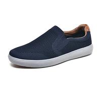 Puxowe Men's Slip On Loafer Mesh Breathable Trainers Comfy Casual Walking Shoes 7 UK Navy