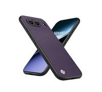 Puxssul Faux Leather Case for OnePlus Nord 4, Premium PU Leather Cover for OnePlus Nord 4, Shockproof Durable Soft TPU Edges, Anti-Fingerprint & Scratch Camera Protective Phone Case (Purple)