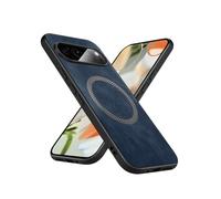 Puxssul for Google Pixel 9 Pro XL Premium PU Leather Case Compatible with MagSafe, Soft TPU Shockproof Edges, Slim Luxury Durable Anti-Fingerprint Protective Cover for Google Pixel 9 Pro XL -Navy Blue