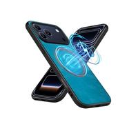 Puxssul for iPhone 17 Pro Max Premium PU Leather Case Compatible with MagSafe, Soft TPU Shockproof Edges, Slim Luxury Durable Anti-Fingerprint Protective Cover for iPhone 17 Pro Max - Sky Blue