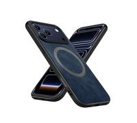 Puxssul for iPhone 17 Pro Max Premium PU Leather Case Compatible with MagSafe, Soft TPU Shockproof Edges, Slim Luxury Durable Anti-Fingerprint Protective Cover for iPhone 17 Pro Max - Navy Blue