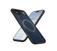 Puxssul for iPhone Air Premium PU Leather Case Compatible with MagSafe, Soft TPU Shockproof Edges, Slim Luxury Durable Anti-Fingerprint Protective Cover Phone Case for iPhone Air - Navy Blue