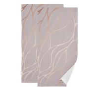 PUXUQU Hand Towel Pack of 2, Rose Gold Marble Pink Face Towel for Bathroom Kitchen Hotel Beach Travel