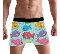 PUXUQU Mens Boxers Shorts Colorful Fish Boxer Briefs Underwear for Men Boy