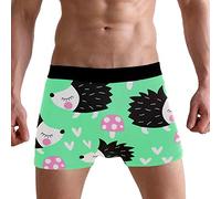 PUXUQU Mens Boxers Shorts Cute Hedgehog Mushroom Boxer Briefs Underwear for Men Boy