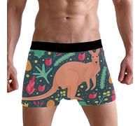 PUXUQU Mens Boxers Shorts Floral Flower Australian Animal Kangaroo Boxer Briefs Underwear for Men Boy