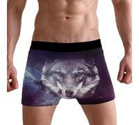 PUXUQU Mens Boxers Shorts Galaxy Wolf Face Boxer Briefs Underwear for Men Boy
