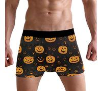PUXUQU Mens Boxers Shorts Happy Halloween Funny Pumpkin Boxer Briefs Underwear for Men Boy
