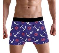 PUXUQU Mens Boxers Shorts Nautical Anchors Ship Wheels Pattern Boxer Briefs Underwear for Men Boy