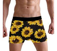 PUXUQU Mens Boxers Shorts Vintage Floral Flower Sunflower Boxer Briefs Underwear for Men Boy