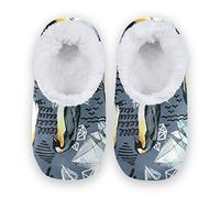 PUXUQU Women's House Slippers Cute Penguin Pattern House Shoe Bedroom Shoes Slipper Socks Slippers for Women Men Kids Indoor Use Multicolor