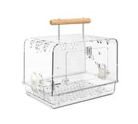 PUXZYAX Acrylic Bird Carrier Clear View Cage Lightweight With Perch Suitable For Everyday Outdoor Travel Peonies Medium Small Bird Cage With Standing Perch, 30x21x23cm