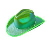 PUXZYAX Chic LED Western Hat For Fun Costume Events,Green,38x32x12cm