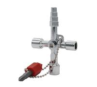 PUXZYAX Easy-to 4 Way Wrench Tool Made of Zinc Alloy for Efficient Electric and Plumbing Repairs 4 Way Cross Key Wrench - Universal Cross Key is Handy Tool for Plumbers
