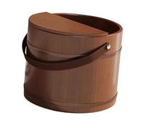 PUXZYAX Foot Soaking Tub Wooden Foot Bath Solution Decompressing And Pampering Feet At Home Wooden Pedicure Soak Soaking Bath Basin Easy To Carry Footbath Bucket Tub Wash Basin