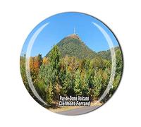 PUY-de-Dome Volcano Clermont-Ferrand France Fridge Magnet 3D Crystal Tourist Souvenir Gift Collection Refrigerator Magnetic Sticker