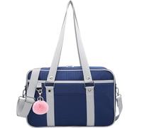 Puyang Canvas Messenger Bag, Women Canvas Shoulder Bag Satchel Bag with Multiple Pockets for Work, School, Traveling and Daily Use (Fits 13.3 inch Laptop) Blue