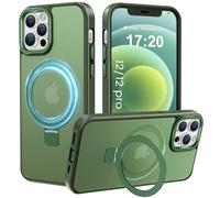 PuyaTeya Magnetic Stand for iPhone 12/12 pro Case, Compatible with Mag-Safe, Military Drop Protection, Anti-scratch/fingerprint Translucent Matte iPhone 12/12 pro Phone Case(Green)