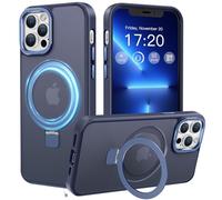 PuyaTeya Magnetic Stand for iPhone 13 pro Case, Compatible with Mag-Safe, Military Drop Protection, Anti-scratch/fingerprint Translucent Matte iPhone 13 pro Phone Case(Dark Blue)