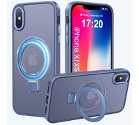 PuyaTeya Magnetic Stand for iPhone XS/X Case, Compatible with Mag-Safe, Military Drop Protection, Anti-scratch/fingerprint Translucent Matte iPhone XS/X Phone Case (Light Blue)