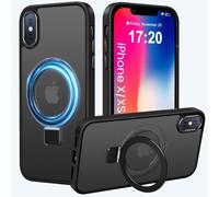 PuyaTeya Magnetic Stand for iPhone XS/X Case, Compatible with Mag-Safe, Military Drop Protection, Anti-scratch/fingerprint Translucent Matte iPhone XS/X Phone Case(Black)