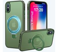 PuyaTeya Magnetic Stand for iPhone XS/X Case, Compatible with Mag-Safe, Military Drop Protection, Anti-scratch/fingerprint Translucent Matte iPhone XS/X Phone Case(Green)