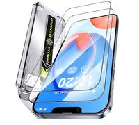 PuyaTeya Unbreak 9H Glass for iPhone 13 pro MAX/14 plus Screen Protector [Auto-Dust Removal, Bubble Free] 1:1 Full-Coverage Tempered Glass Ultra HD Clear, Case Friendly, 2-Pack
