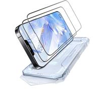 PuyaTeya Unbreak Top 9H+ Glass for iPhone 13/13 Pro/14/16E Screen Protector 12FT Military Armor Shatterproof + Longest Durable, 1:1 Full-Coverage Tempered Glass, Auto-Align Fit Bubble-free, 2-Pack