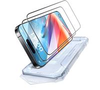 PuyaTeya Unbreak Top 9H+ Glass for iPhone 15/16 Screen Protector 12FT Military Armor Shatterproof + Longest Durable, 1:1 Full-Coverage Tempered Glass, Auto-Align Fit Bubble-free, 2-Pack