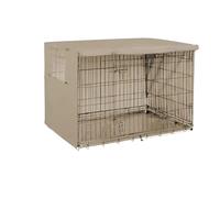 PUYEN Oxford Cloth Dog Kennel Cover Waterproof Windproof Pet Crate Protective Dog Kennel Cover Universal Fit For Indoor Outdoor Crates(WHITE,124.5x79x84 cm)