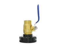 PUYEN S60 To 3/4 1 Inch Male Thread Connector Brass Valve IBC Tank Tap Adapter Nipple Garden Hose Quick Connect Tank Valve