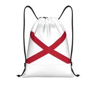 PUYhgb Alabama State Flag Print Foldable Drawstring Backpack, Gym Bag For Workout,Travel, Yoga & Daily Use