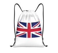 PUYhgb British Flag Print Foldable Drawstring Backpack, Gym Bag For Workout,Travel, Yoga & Daily Use