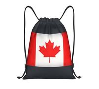 PUYhgb Canadian Flag Print Foldable Drawstring Backpack, Gym Bag For Workout,Travel, Yoga & Daily Use