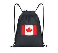 PUYhgb Canadian Flag Print Foldable Drawstring Backpack, Gym Bag For Workout,Travel, Yoga & Daily Use