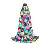 PUYhgb Colorful Sweet Lollipop Cupcake Donut Print Unisex Hooded Cape, Thoughtful Present For Halloween/Cosplay Lovers/Theme Parties
