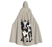 PUYhgb Cow Black Spot Print Halloween Cloak, Carnival Cape For Theme Parties, Haunted Houses And Cosplay