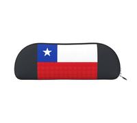 PUYhgb Flag of Chile Print Semicircle Pouch, Zipper Storage Bag, Portable Pencil Cosmetic Organizer for Work
