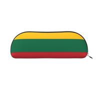 PUYhgb Flag of Lithuania Print Semicircle Pouch, Zipper Storage Bag, Portable Pencil Cosmetic Organizer for Work