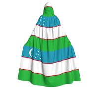 PUYhgb Flag Of The Republic Of Uzbekistan Print Halloween Cloak, Carnival Cape For Theme Parties, Haunted Houses And Cosplay